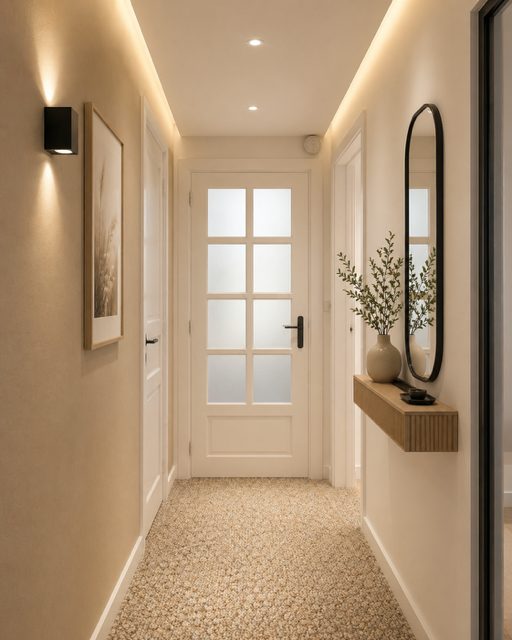 Appartement rénové à Meylan : couloir après travaux